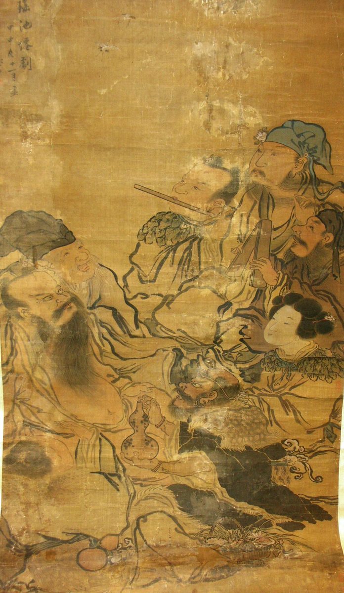 Detail from Immortals' Drama at the Jasper Pool by Zhang Chong (Ming dynasty): the Eight Immortals